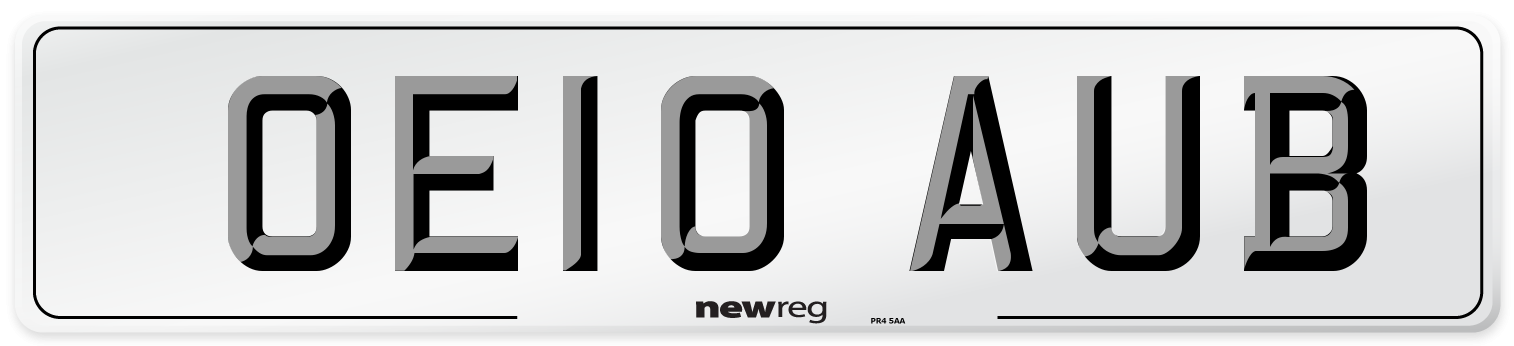 OE10 AUB Number Plate from New Reg
